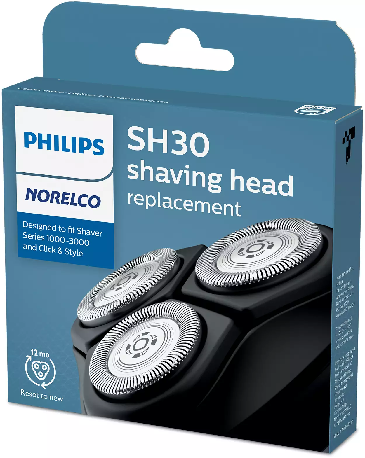 A box of the sh 3 0 shaving head.