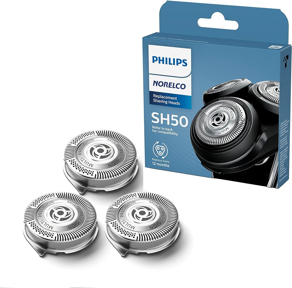 A package of three philips norelco heads.