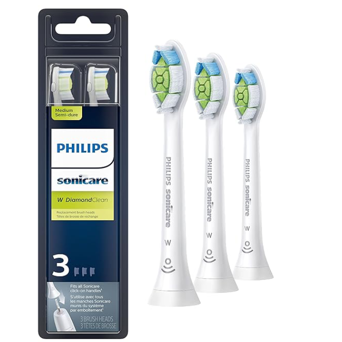 A package of three philips sonicare electric toothbrushes.