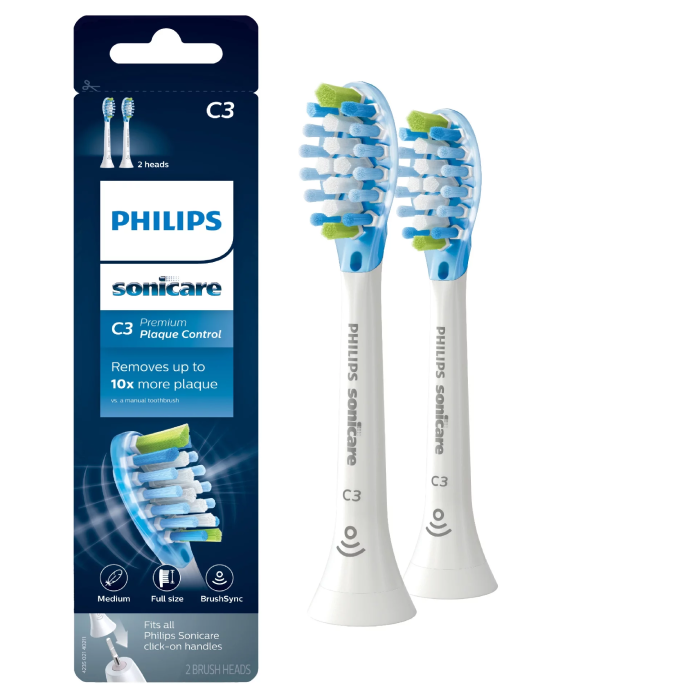 A pair of electric toothbrushes in its packaging.