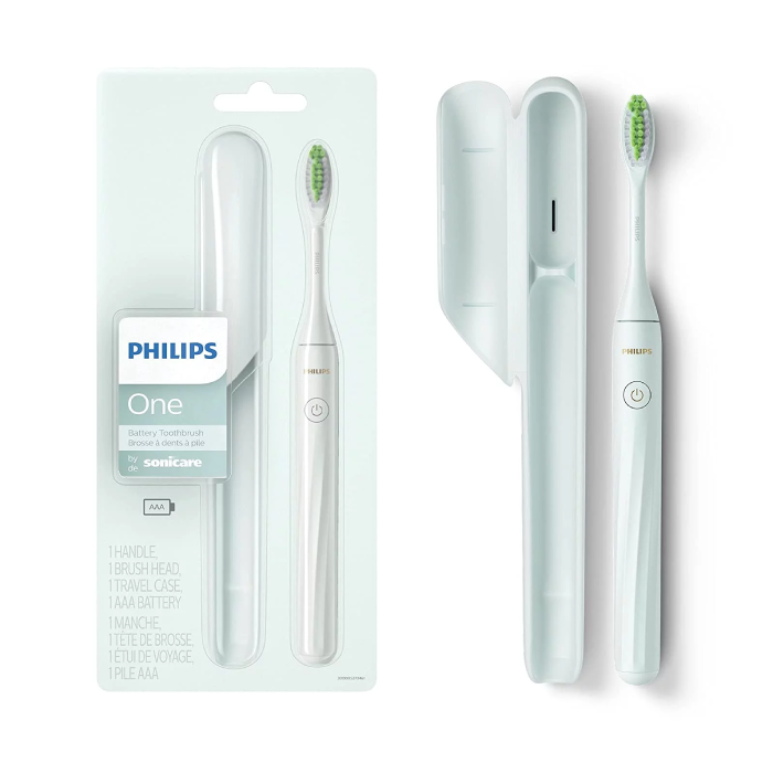 A package of two electric toothbrushes with one being an adult.