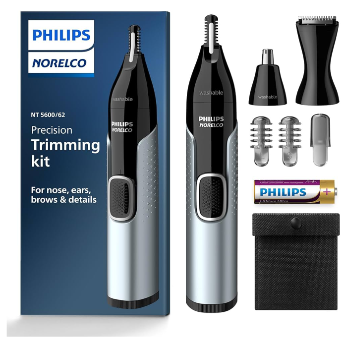 A set of philips norelco trimming kit with accessories.