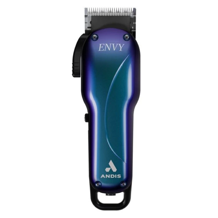 A blue and black hair clipper is on the floor