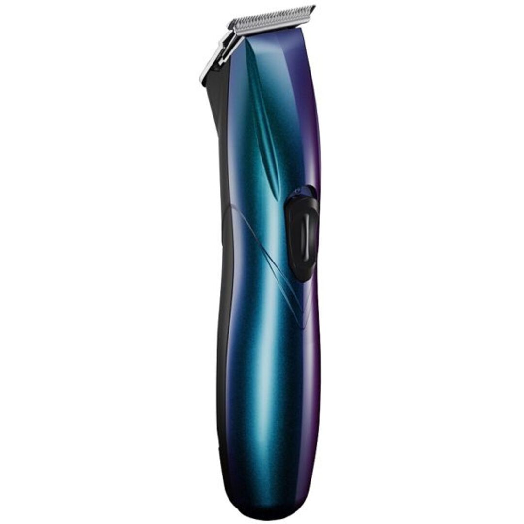 A blue and black electric hair trimmer