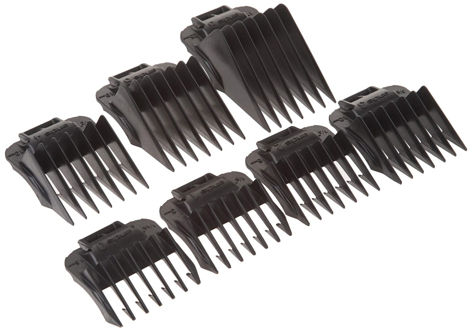 A set of different sizes and shapes of hair clippers.