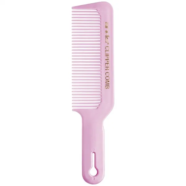 A pink comb with the word " hairstylist ".